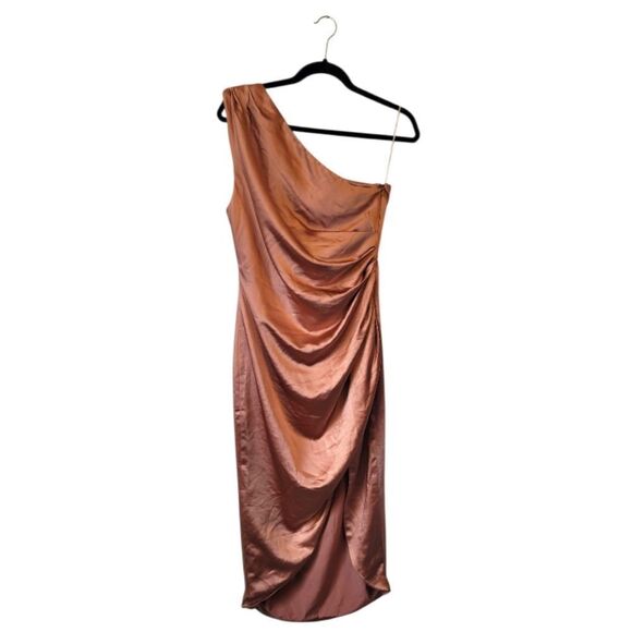 Elliatt Women's Copper Cassini One Shoulder Dress Size M - Picture 1 of 7